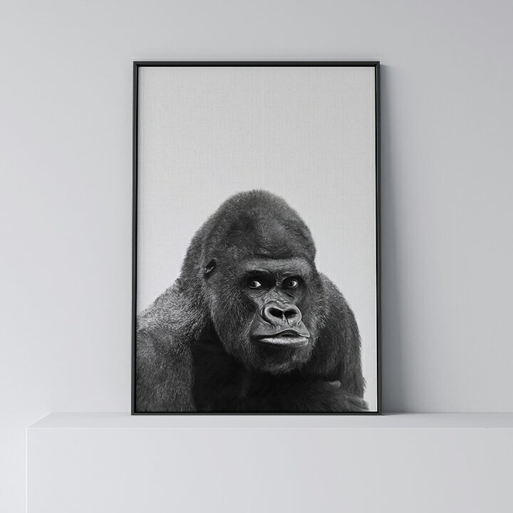 ポスター 北欧 おしゃれ インテリア アート アートパネル 【 Gorilla 】 ゴリラ 動物 モダン シンプル フレーム付き A0 A1 B1 A2 B2 A3 B3