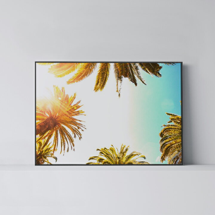 乐天商城 - ポスター 北欧 おしゃれ インテリア アート アートパネル 【 Palm Trees 】ヤシ 海 南国 モダン シンプル フレーム付き A0 A1 B1 A2 B2 A3 B3