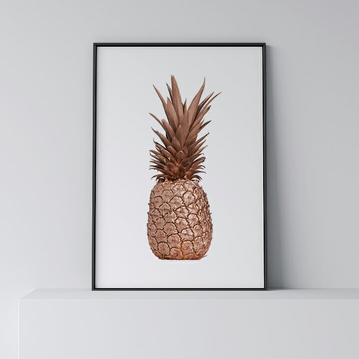 ポスター 北欧 おしゃれ インテリア アート アートパネル 【 Rose Gold Pineapple 】 パイン パイナップル ローズゴールド 果物 モダン シンプル フレーム付き A0 A1 B1 A2 B2 A3 B3