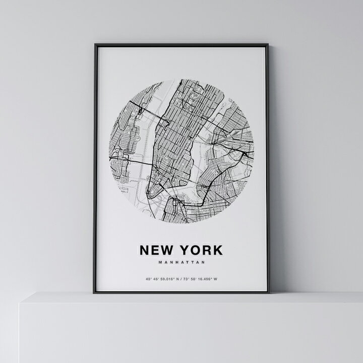 ポスター 北欧 おしゃれ インテリア A0 A0 A1 B1 A2 B2 A3 B3 A2 B2 A3 B3 - newyork - ニューヨーク アート 地図 都市 インテリア モノクロ モノトーン 白黒 モダン シンプル