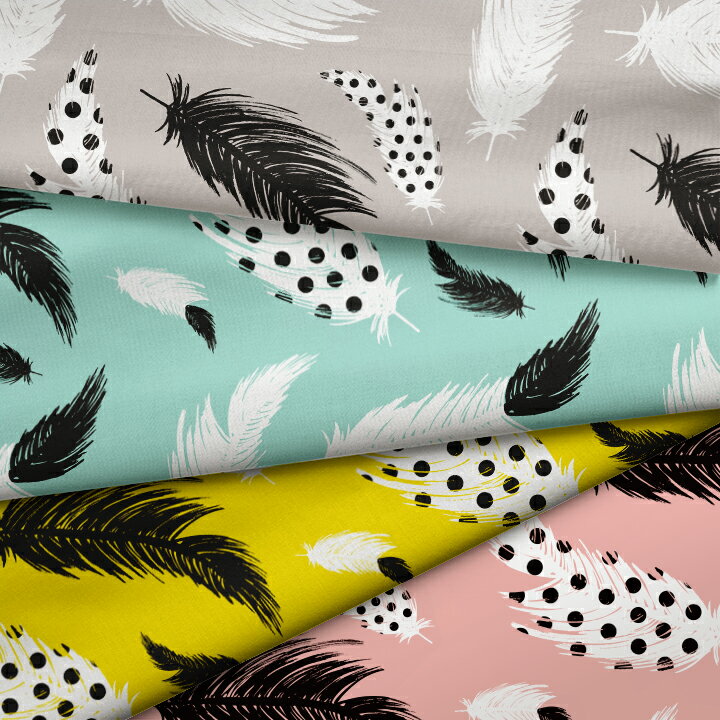 ＼SUPER SALE 【20%OFF】／［合計1m以上で送料無料］［Feathers_ink］生地 北欧風 ...