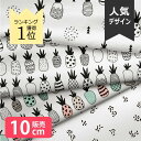 ＼楽天マラソン＋30％OFFクーポン／生地 北欧風 布 シーチング 北欧 お洒落 フルーツ パイナップル 抽象的 モノトーン 大判