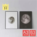 ポスター 北欧 おしゃれ インテリア A3 B3 アート アートパネル 【 Full Moon La Luna White 】【 Moon Art 】 満月 月 モノトーン アート モダン シンプル