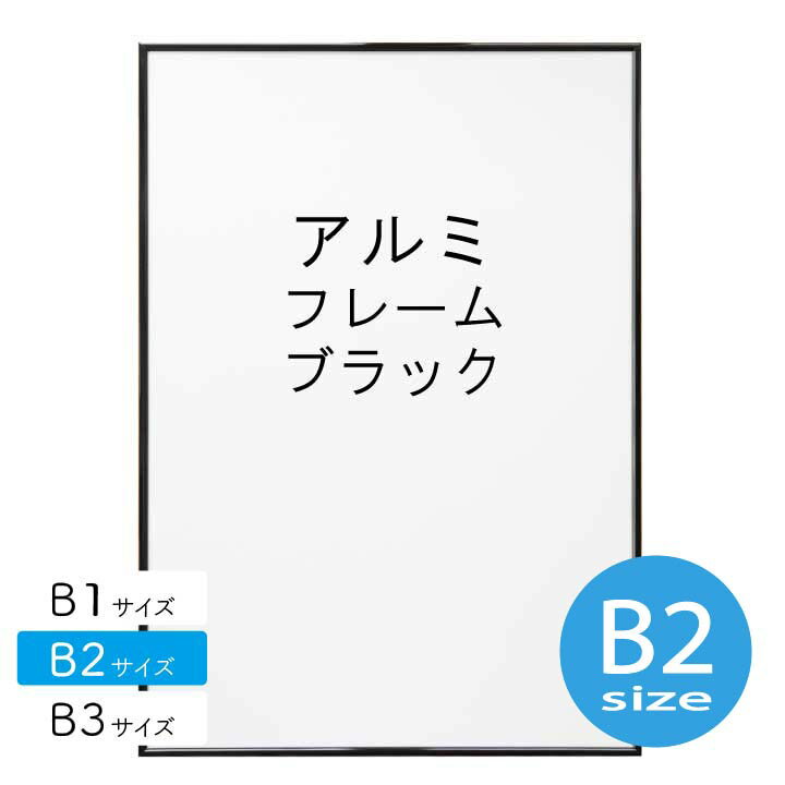 アルミフレーム No.2 B2サイズ ブラック 黒 HT711 ポスター フレーム b2