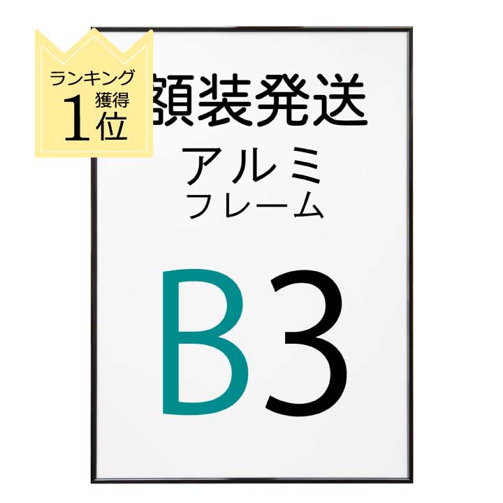 【組み合わせ購入専用・B3サイズ】(額装発送) ポスター を フレーム に入れた状態で発送いたします。 アルミフレーム No.2 B3サイズ ブラック 黒 HT711 b3