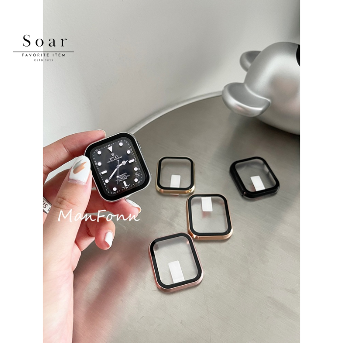 Soar ソア アップルウォッチ バンパー【40mm】【41mm】 feather フェザー GL-AWBMP1_ 保護 ガード バンパー ゴールド ピンク シンプル 軽い 高級感 可愛い かわいい レディース アップル プレゼント きらきら 傷防止 透明 クリア カバー