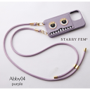 STARRY FEM 【 Abby04 】Purple パープル スターリーフェム スマートフォンケース スマホケース レザー 革 ハード カードスロット ロングストラップ ショルダー ななめ掛け フェミニン かわいい おしゃれ アイフォン あいふぉん かっこいい 新生活 プレゼント