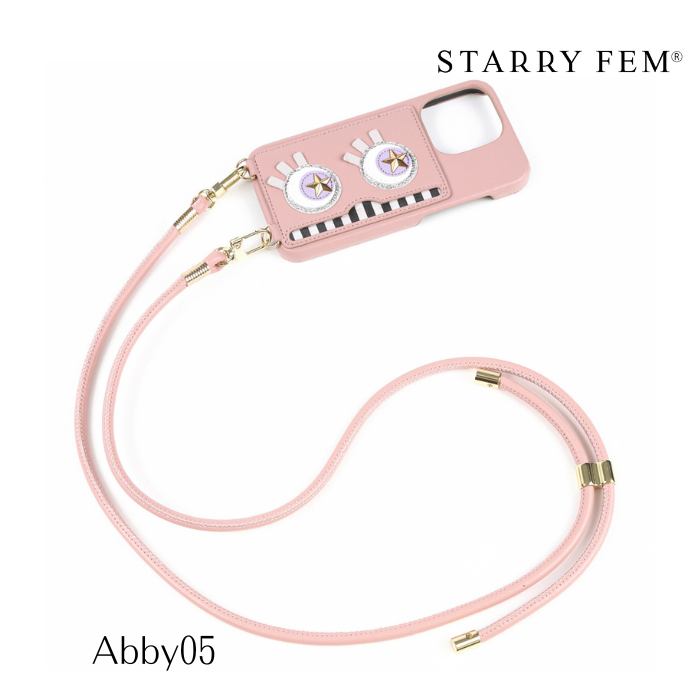 STARRY FEM 【 Abby05 】SAKURA スターリーフェム スマートフォンケース スマホケース レザー 革 ハード カードスロット ロングストラップ ショルダー ななめ掛け フェミニン かわいい おしゃれ アイフォン あいふぉん さくら ピンク 新生活 プレゼント