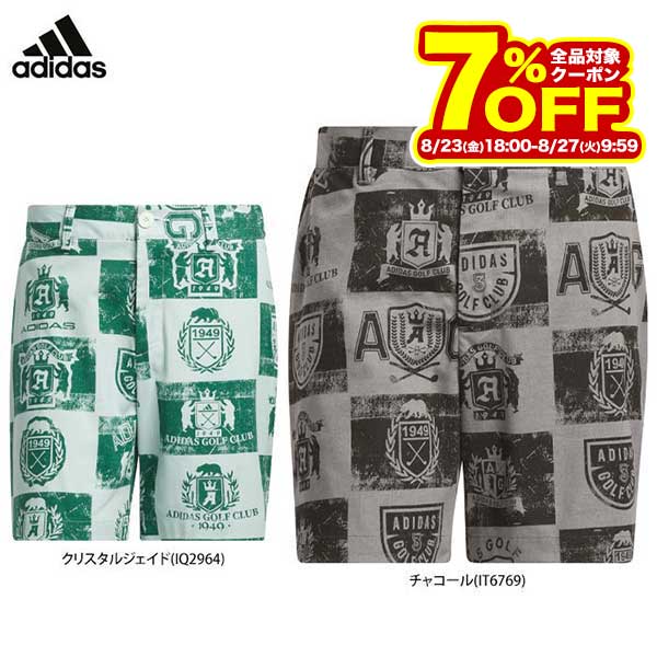 アディダス メンズ GO-TO 総柄 グラフィックプリント ストレッチ ショートパンツ KOW39 ゴルフウェア [春夏モデル 64％OFF] 特価