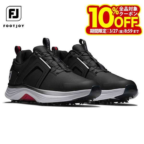 フットジョイ メンズ FJ HYPERFLEX BOA ハイパーフレックス ボア ソフトスパイク ゴルフシューズ 55477 ブラック/ホワイト [2025年モデル]