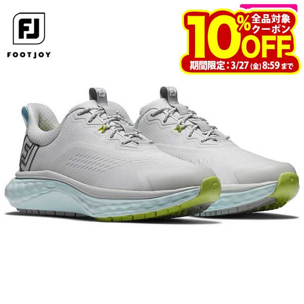 フットジョイ レディース FJ QUANTUM LACED クオンタム レース スパイクレス ゴルフシューズ 97817 グレー/ブルー [2025年モデル]