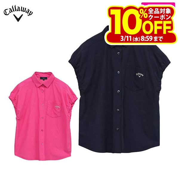キャロウェイ レディース かざあなメッシュ フレンチスリーブ 半袖 シャツ C25134209 ゴルフウェア [2025年春夏モデル 50％OFF] 特価