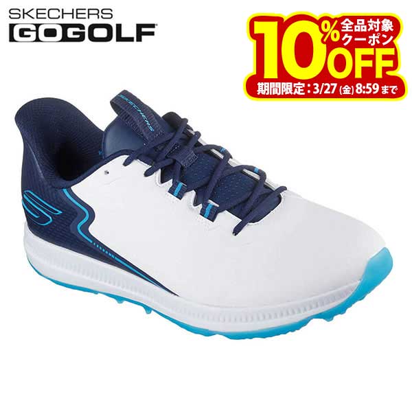 SKECHERS スケッチャーズ メンズ GO GOLF ELITE 6 SLIP-INS スリップインズ ゴーゴルフ エリート シックス スパイクレス ゴルフシューズ 214130 WNV ホワイト/ネイビー [2025年モデル]