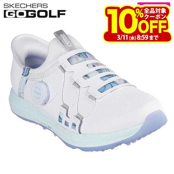 SKECHERS スケッチャーズ レディース GO GOLF ELITE 5 SLIP-INS スリップインズ ゴーゴルフ エリート ファイブ スパイクレス ゴルフシューズ 123062 WMLT ホワイト/マルチ [2025年モデル] 特価