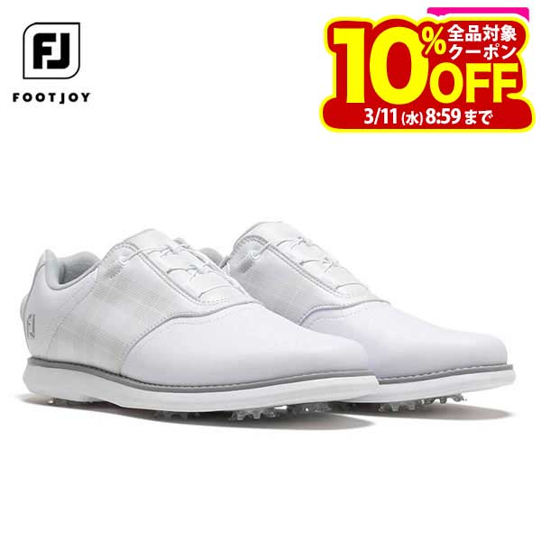フットジョイ レディース eComfort BOA イーコンフォート ボア ソフトスパイク ゴルフシューズ 98773 ホワイト/ホワイト/グレー [2025年モデル]