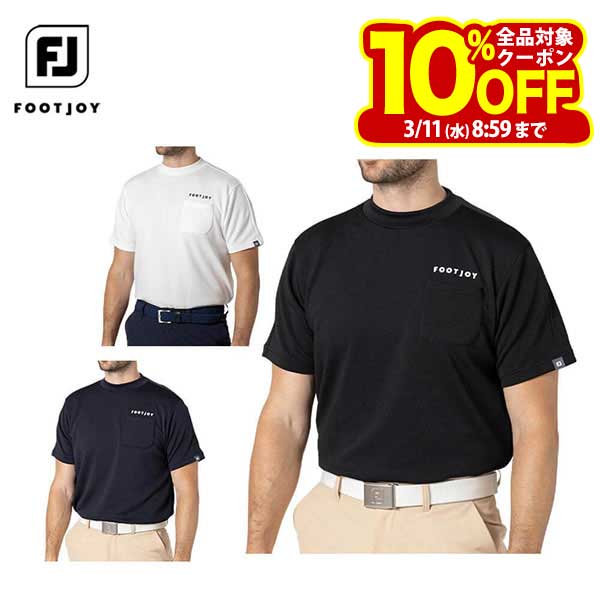 フットジョイ メンズ ロゴプリント 半袖 モックネックシャツ FJ-F24-S05 ゴルフウェア [秋冬モデル 60％OFF] 特価...