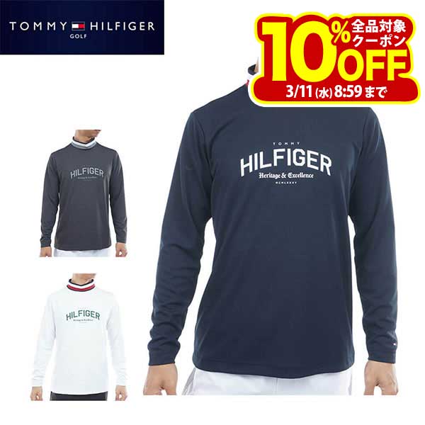 トミー ヒルフィガー ゴルフ メンズ シグネチャーリブ 長袖 モックネック シャツ THMA562 ゴルフウェア [2025年秋冬モデル 30％OFF] 特価
