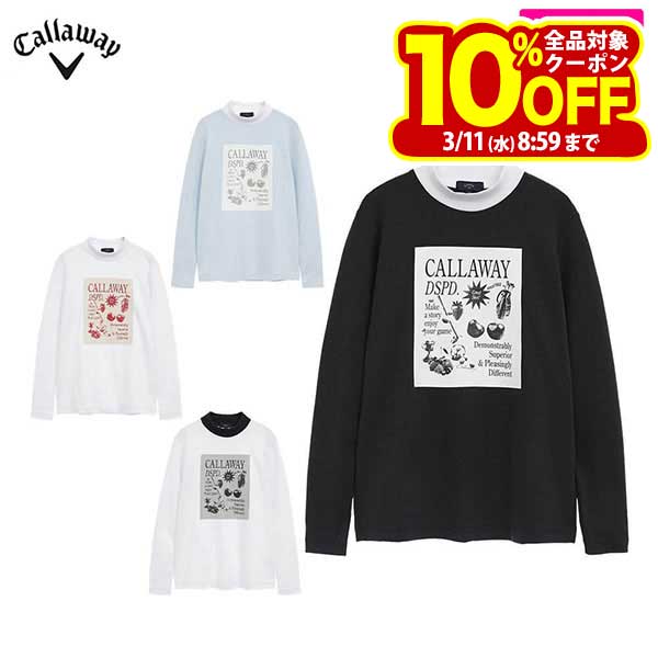キャロウェイ レディース フロントプリント 長袖 モックネック シャツ C25233203 ゴルフウェア [2025年秋冬モデル 30％OFF] 特価