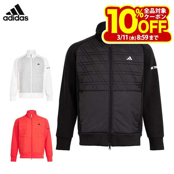 アディダス メンズ ファブリックミックス 長袖 フルジップ ジャケット OFG58 ゴルフウェア [2025年秋冬モデル 30％OFF] 特価