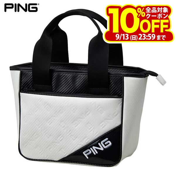 PING ピン エンボス ラウンドトートバッグ GB-U2518 38574-01 WHITE