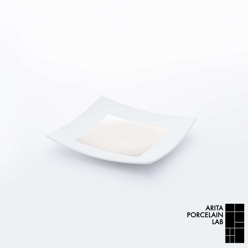 有田焼 和食器 角皿 JAPAN SNOW 正方皿(中) プラチナ 食器 ブランド ギフト スクエアプレート 有田焼 アリタポーセリンラボ