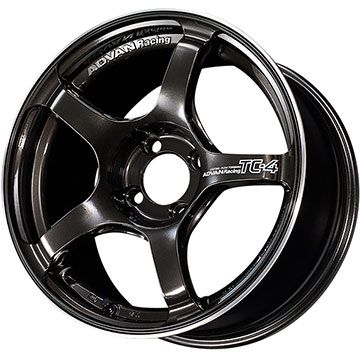 【取付対象】185/60R15 オールシーズンタイヤ ホイール4本セット (4/100車用) KUMHO マーシャル MH22 オールシーズン(限定) ヨコハマ アドバンレーシング TC4 15インチ【送料無料】