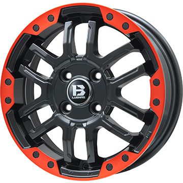 【取付対象】195/40R17 夏タイヤ ホイール4本セット DUNLOP ルマン LM703 (4/100車用) BIGWAY B-LUGNAS FRD(マットブラック/レッドリム) 17インチ【送料無料】