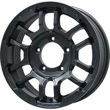 【取付対象】195/80R15 スタッドレスタイヤ ホイール4本セット ジムニーシエラ用 DUNLOP ウインターマックス SJ8+ BIGWAY B-LUGNAS FRD(マットブラック) 15インチ【送料無料】