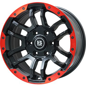 【取付対象】265/65R17 夏タイヤ ホイール4本セット プラド MILEVER レンジツアープラスMU069（限定） ビッグウエイ B-LUGNAS FRD(マットブラック/レッドリム) 17インチ【送料無料】