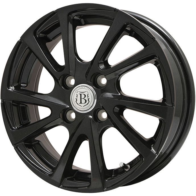 【取付対象】165/70R14 スタッドレスタイヤ ホイール4本セット 4/100車用 MICHELIN エックスアイス スノー BRANDLE-LINE ボレアノ10 パールブラック 14インチ(送料無料)