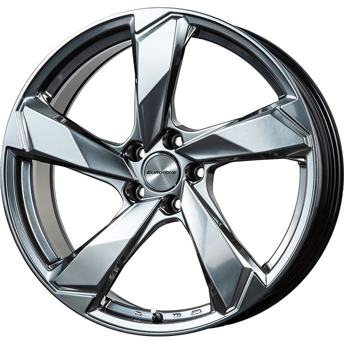 【取付対象】235/55R18 スタッドレスタイヤ ホイール4本セット 輸入車用 アウディQ3（F3） MICHELIN エックスアイス スノー SUV EUROAXIS クロスエッジ(クロームハイパーシルバー) 18インチ【送料無料】