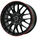 【取付対象】225/55R18 スタッドレスタイヤ ホイール4本セット DUNLOP ウインターマックス SJ8+ (5/114車用) BIGWAY LEYSEEN プラバ9M(グロスブラック/レッドリム) 18インチ【送料無料】