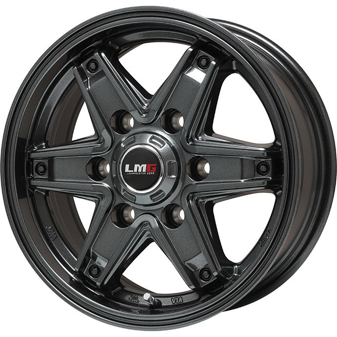 【取付対象】195/80R15 107/105N スタッドレスタイヤ ホイール4本セット ハイエース200系用 GRIPMAX アイスX SUV BSW ブラックサイドウォール(限定) LEHRMEISTER LMG エトナ(ディープグレー) 15インチ(送料無料)