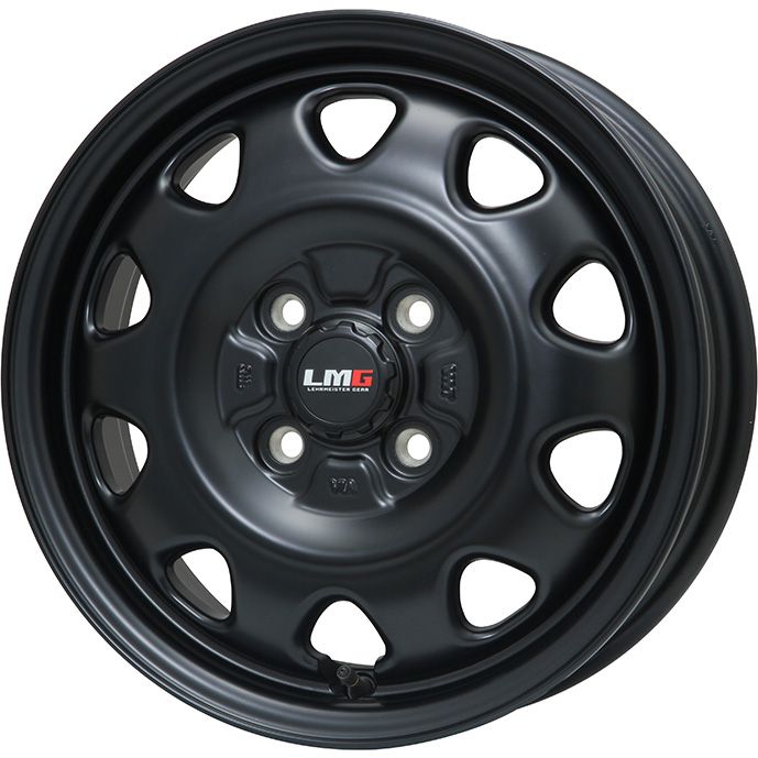 【取付対象】165/70R14 夏タイヤ ホイール4本セット YOKOHAMA ブルーアース AE-01F (4/100車用) LEHRMEISTER LMG OFF-STYLE(マットブラック) 14インチ【送料無料】