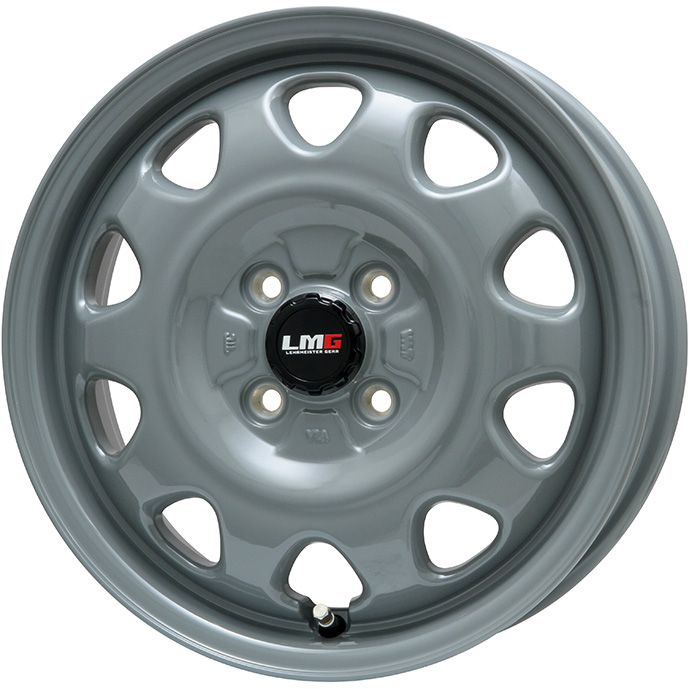 【取付対象】165/65R14 スタッドレスタイヤ ホイール4本セット ルーミー・パッソ・ジャスティ・トール GRIPMAX アイスX BSW ブラックサイドウォール(限定) LEHRMEISTER LMG OFF-STYLE(グレー) 14インチ(送料無料)