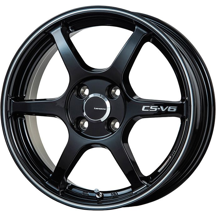 【取付対象】185/55R16 夏タイヤ ホイール4本セット DUNLOP エナセーブ EC204 (4/100車用) LEHRMEISTER CS-V6(グロスブラック/ラインポリッシュ) 16インチ【送料無料】