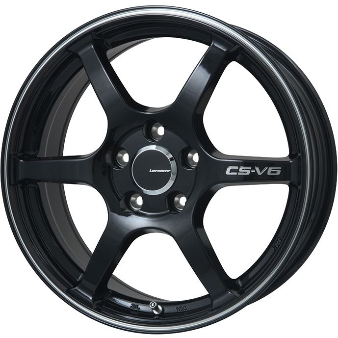 【取付対象】195/40R17 夏タイヤ ホイール4本セット DUNLOP ルマン LM703 (4/100車用) LEHRMEISTER CS-V6(グロスブラック/ラインポリッシュ) 17インチ【送料無料】