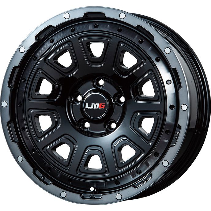 【取付対象】225/70R16 夏タイヤ ホイール4本セット GRIPMAX マッドレイジR/T MAX RWL(限定) (5/114車用) LEHRMEISTER LMG DS-10 ブラック/ブラッククリアリム 16インチ【送料無料】