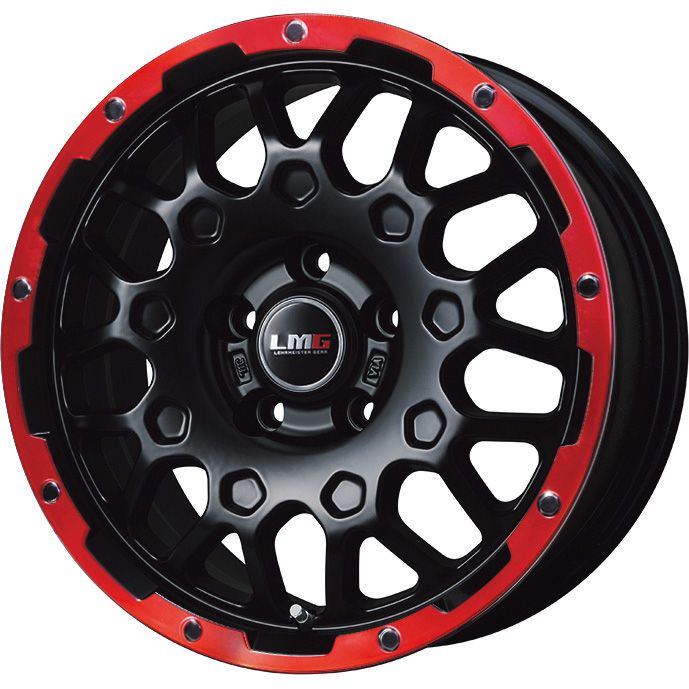 【取付対象】215/70R16 夏タイヤ ホイール4本セット GRIPMAX マッドレイジR/T MAX RWL(限定) (5/114車用) LEHRMEISTER LMG MS-9W マットブラックレッドリム 16インチ【送料無料】