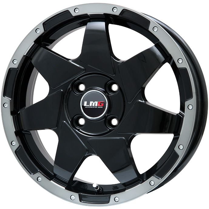 【取付対象】155/65R14 スタッドレスタイヤ ホイール4本セット N-BOX タント スペーシア YOKOHAMA アイスガード セブンIG70 レアマイスター LMG shuriken ブラック/ブラッククリアリム 14インチ【送料無料】