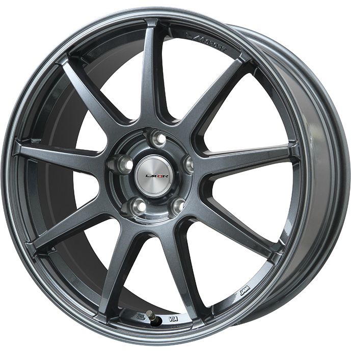 【取付対象】215/45R17 夏タイヤ ホイール4本セット (5/100車用) GRIPMAX ピュアグリップ RS Z-1(限定) レアマイスター LMスポーツLM-QR ガンメタ/ラインポリッシュ 17インチ【送料無料】