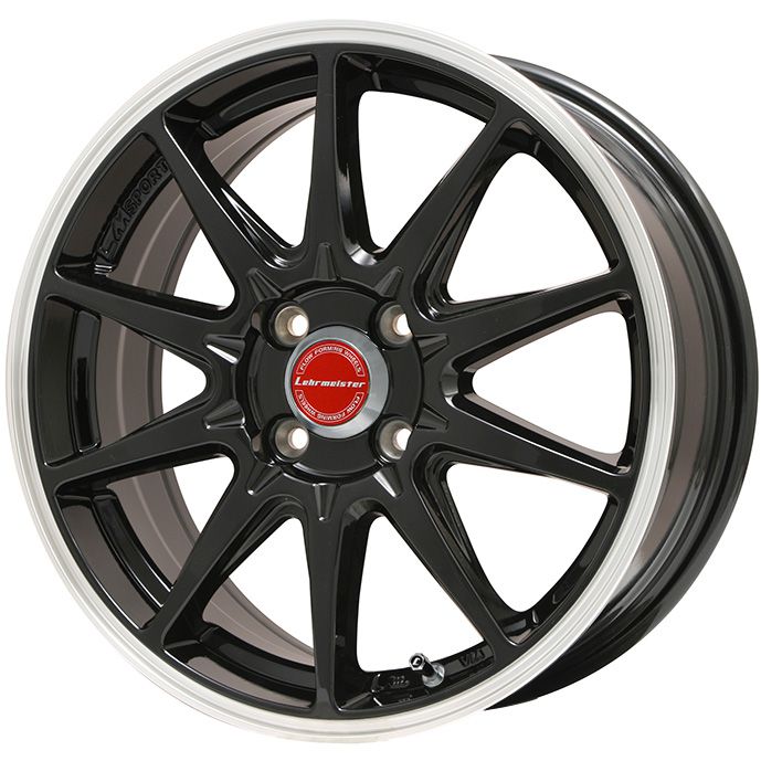 【取付対象】195/40R17 夏タイヤ ホイール4本セット YOKOHAMA アドバン フレバV701 (4/100車用) LEHRMEISTER LMスポーツRS10(グロスブラックリムポリッシュ) 17インチ【送料無料】