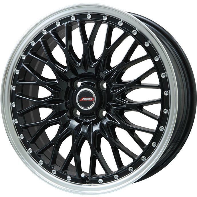 【取付対象】195/40R17 夏タイヤ ホイール4本セット DUNLOP ルマン LM703 (4/100車用) PREMIX MER PROMESH グロスブラック/リムポリッシュ 17インチ【送料無料】