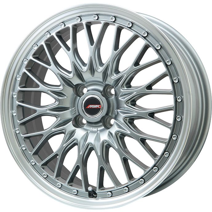 【取付対象】195/40R17 夏タイヤ ホイール4本セット DUNLOP ルマン LM703 (4/100車用) PREMIX MER PROMESH ダークシルバー/リムポリッシュ 17インチ【送料無料】
