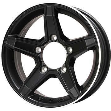 【取付対象】185/85R16 スタッドレスタイヤ ホイール4本セット ジムニー GRIPMAX アイスX SUV BSW ブラックサイドウォール(限定2022年製) PREMIX エステラ(マットブラック/リムポリッシュ) 16インチ【送料無料】