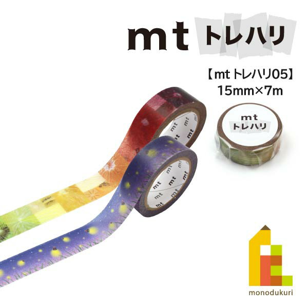【ネコポス可】カモ井加工紙 【mt トレハリ 18〜19】15mm×7m 【くだものの断面 (MTTRHA18)/蛍と夏の風..