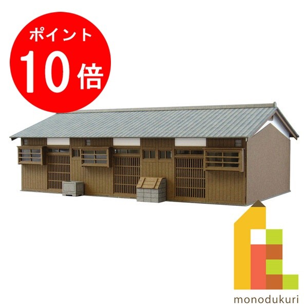 【お買い物マラソン限定！エントリーで全品ポイント10倍】さんけい みにちゅあーとキット 1/87 情景シリーズ 【長屋-1】 MK05-19