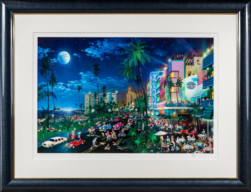 アレクサンダー・チェン『Miami South Beach』シルクスクリーン 版画 本人 鉛筆 サイン695部限定