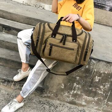 仕切り収納できる!ボストンバッグ 旅行鞄 かばん キャンバス 帆布 メンズ 2WAY ショルダーベルト付き 旅行 出張 底防滑ゴム付き 大容量 カジュアル 通勤 レディース メンズ 人気 新作
