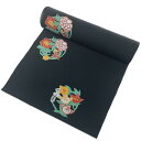 着物 小紋 反物 黒 花 菊 梅 牡丹 橘 藤 菖蒲 花紋 未仕立て 踊り 舞台 衣裳 着尺 生地 ステージ 衣装 新舞踊 古典 日本舞踊 きもの 和服 和装